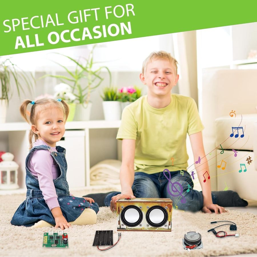 printed wooden bluetooth speaker kit with two drivers view 3