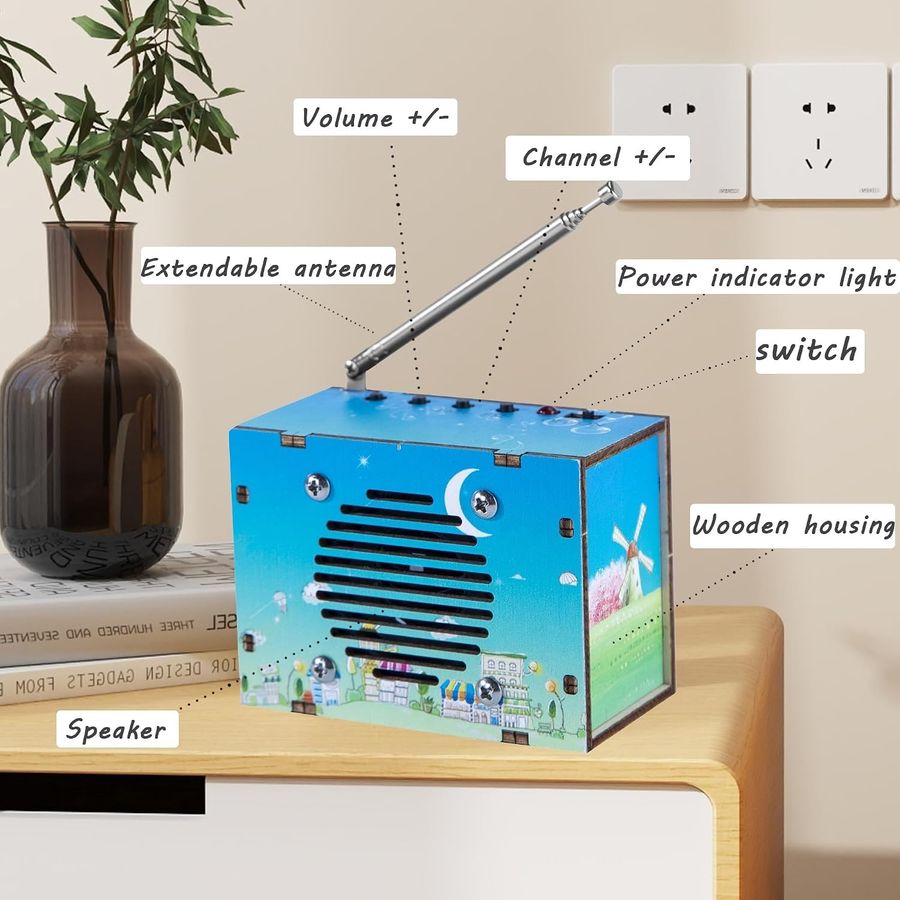blue printed diy fm radio kit for kids view 3