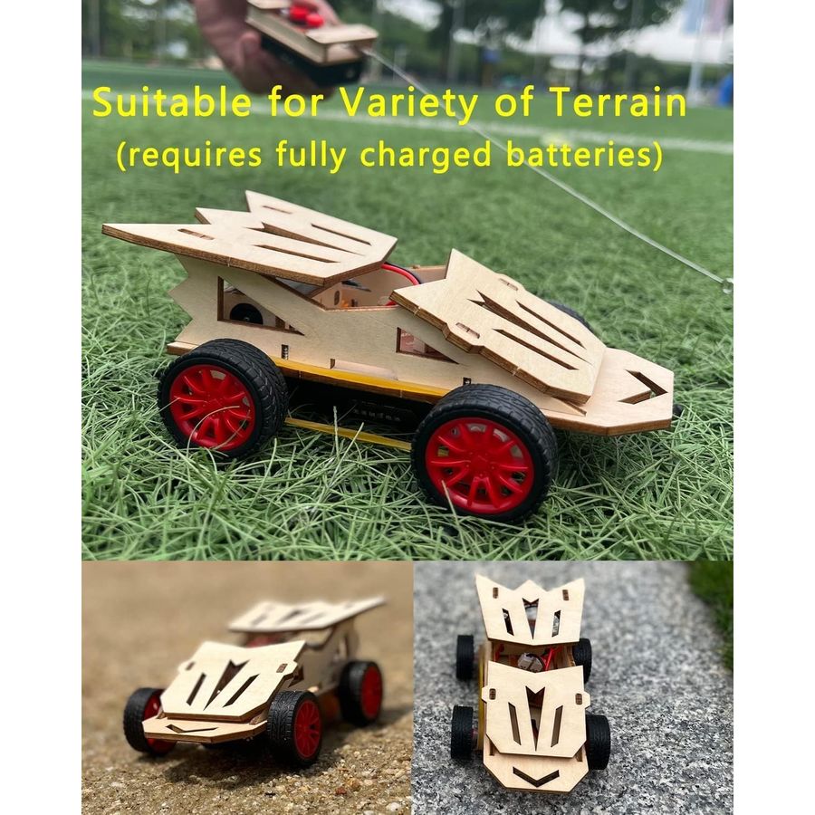 wooden remote control car and solar car kit view 4