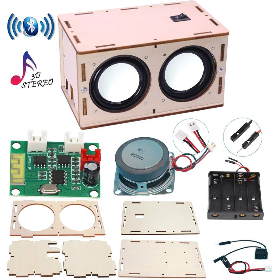 laser cut wooden bluetooth speaker kit with magnetic screwdriver